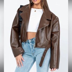 Brown leather jacket